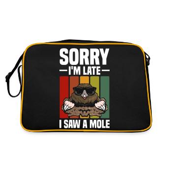 Maulwurf Liebhaber | Maulwürfe Tiere Geschenkidee - Retro Tasche - Schwarz/Gold - Hinten