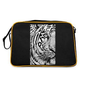 Tigre psychédélique, rayures de tigre - Sac Retro - noir/or - Dos