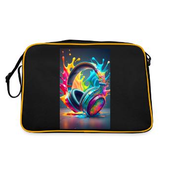colorful headphones - Retro Bag - black/gold - Back