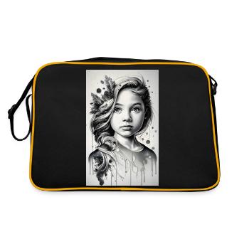 Fille en noir et blanc - Sac Retro - noir/or - Dos