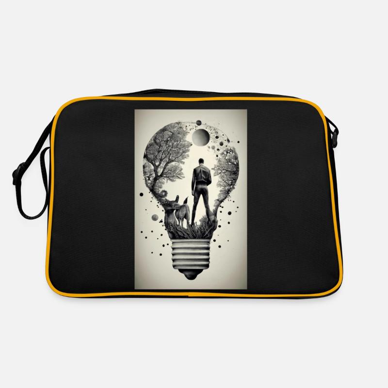 man inside a light bulb Retro Bag