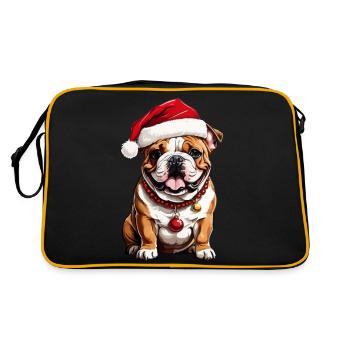Adorable Christmas dog - Retro Bag - black/gold - Back