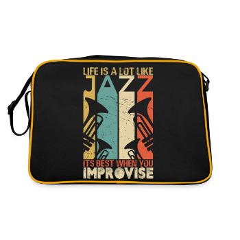 La vie ressemble beaucoup au jazz Design pour un amateur de jazz - Sac Retro - noir/or - Dos