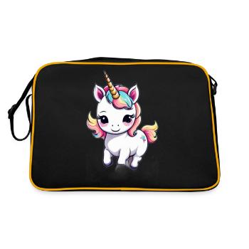 Licorne Unicorn Kawaii - Sac Retro - noir/or - Dos