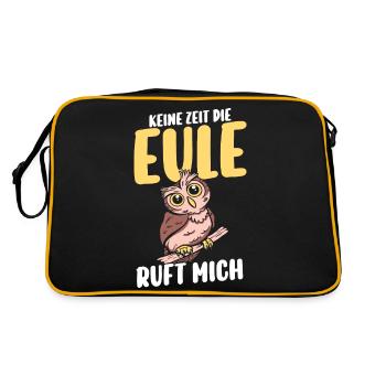 Eulen - Retro Tasche - Schwarz/Gold - Hinten