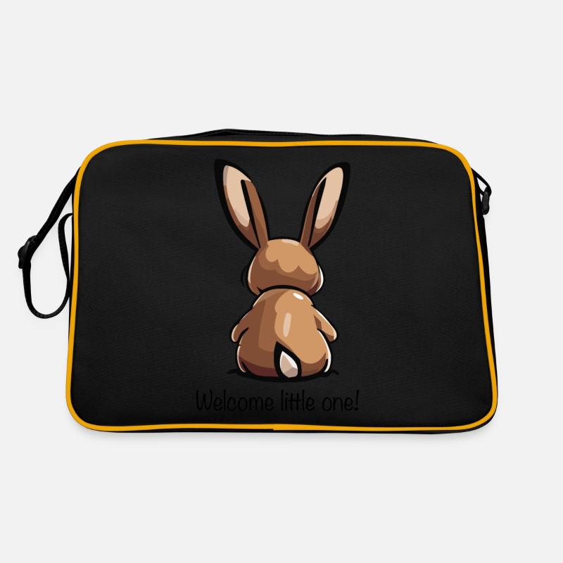 Willkommen Kleiner - Retro Tasche - Schwarz/Gold
