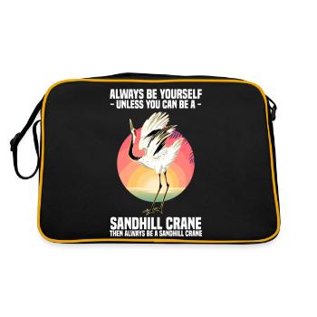 Kranich - Retro Tasche - Schwarz/Gold - Hinten