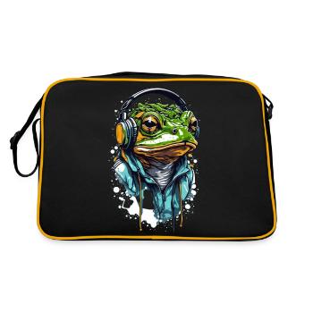 Frog music - Retro Tasche - Schwarz/Gold - Hinten