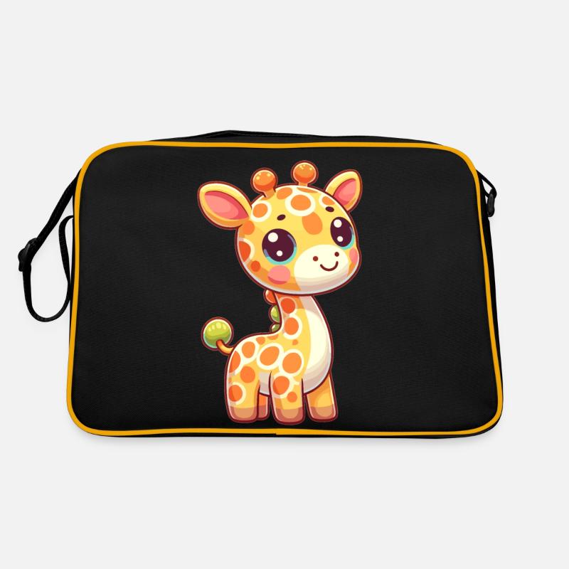 kindlich gestaltete Giraffe Retro Tasche