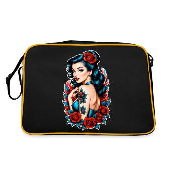 Rockabilly / Pin-up / Années 50 - Sac Retro - noir/or - Dos