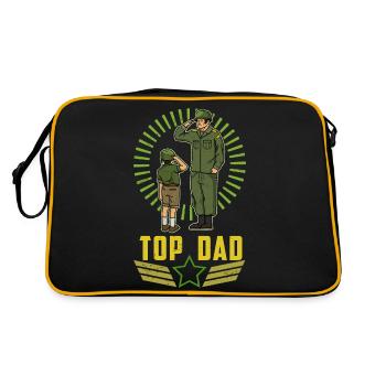 Top Papa Top Papa Fête des Pères Soldats Militaires - Sac Retro - noir/or - Dos
