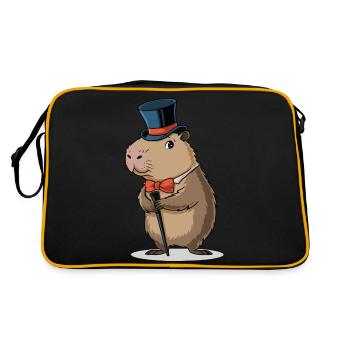 capybara dressed in a dapper suit - Retro Bag - black/gold - Back
