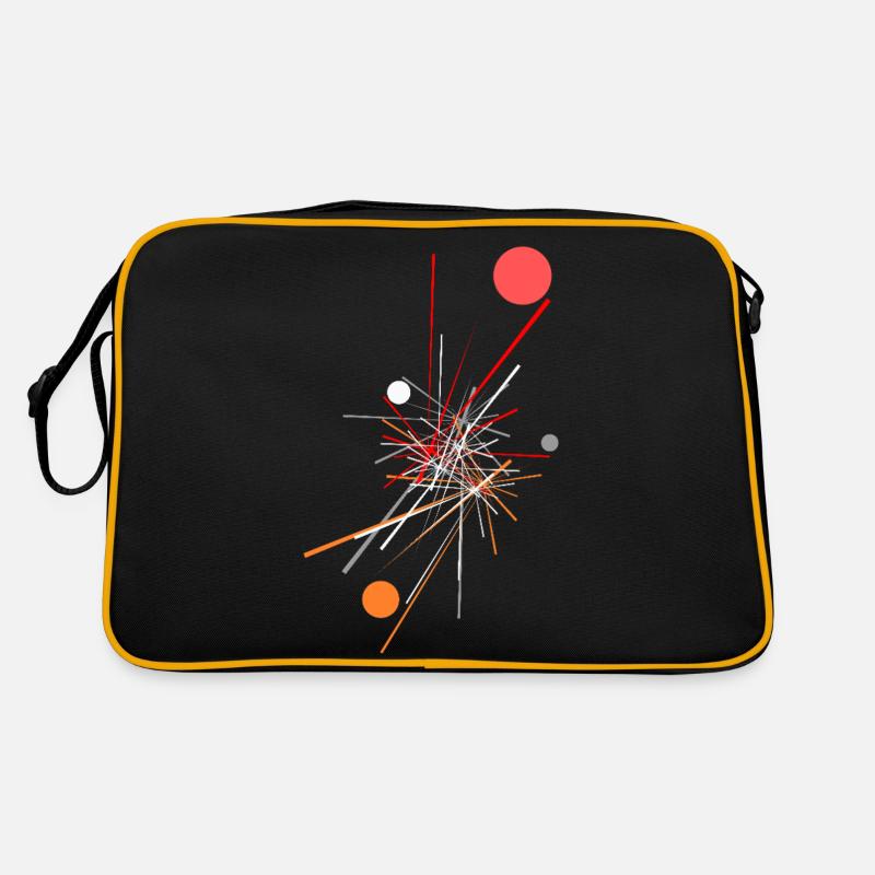 Multicolored Abstract Shards - Retro Bag - black/gold