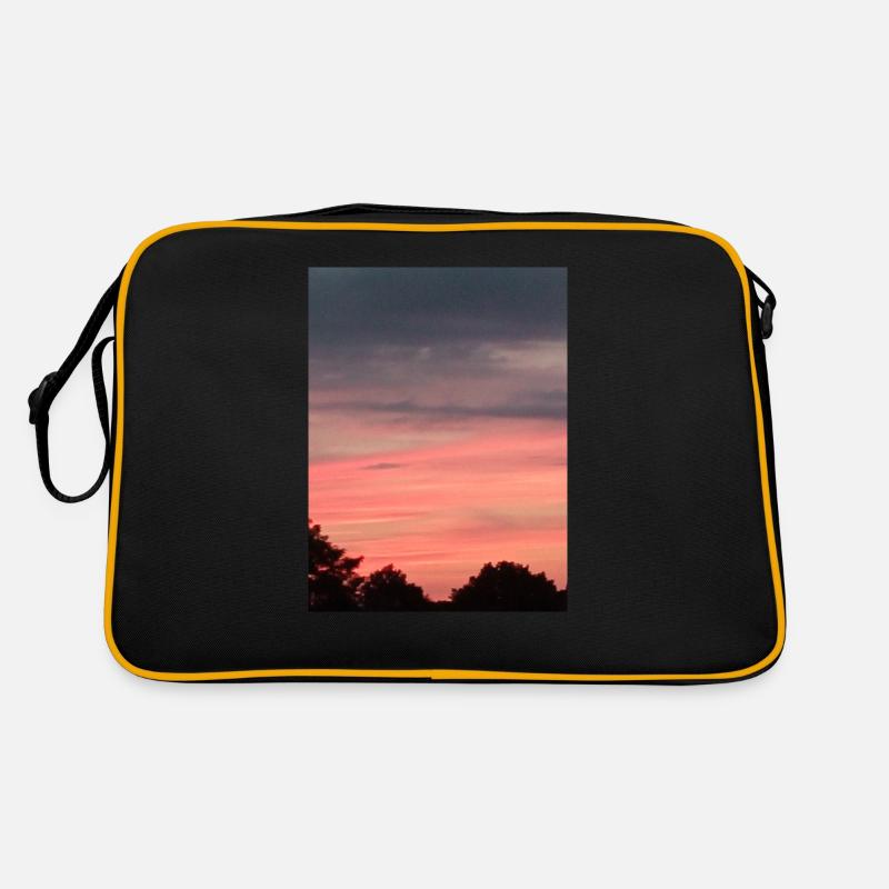 Sun Sunset Trees Pink Clouds Retro Bag