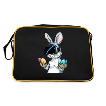 Osterhase _ 01 - Retro Tasche - Schwarz/Gold - Hinten