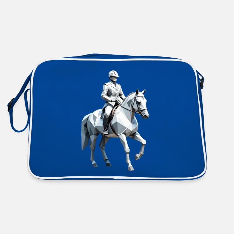 Low Poly Horse Rider - Ballet Design Retro Bag
