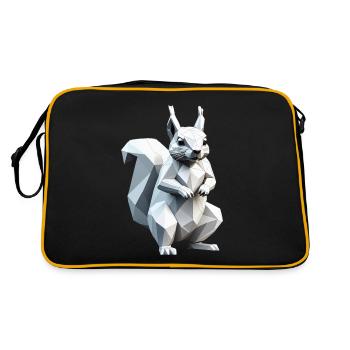 Écureuil - Mignon design de polygone bas - Sac Retro - noir/or - Dos