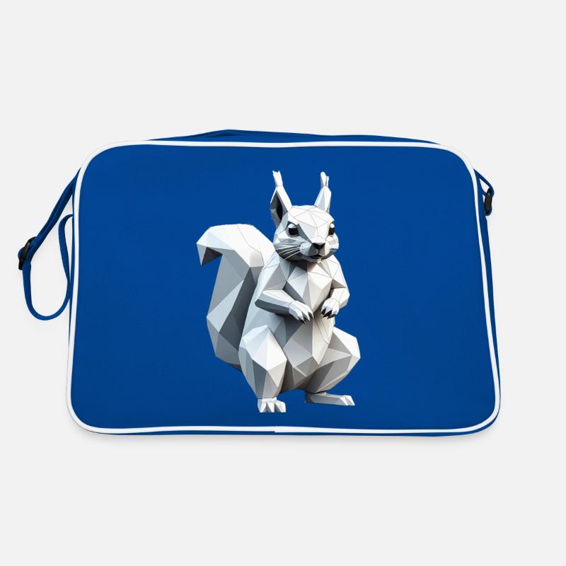 Squirrel - Cute Low Polygon Design Retro Bag