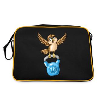Oiseau spatule avec haltères fitness exercice musculaire - Sac Retro - noir/or - Dos