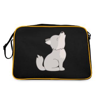 wolf - Retro Bag - black/gold - Back