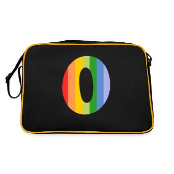 Buchstabe oder Regenbogen - Retro Tasche - Schwarz/Gold - Hinten