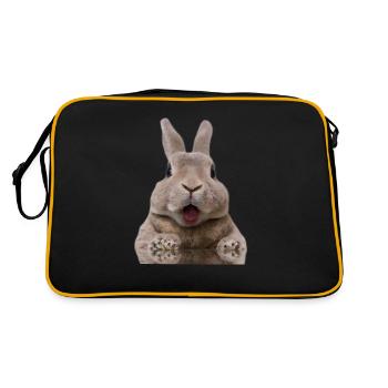 Kaninchen - Retro Tasche - Schwarz/Gold - Hinten