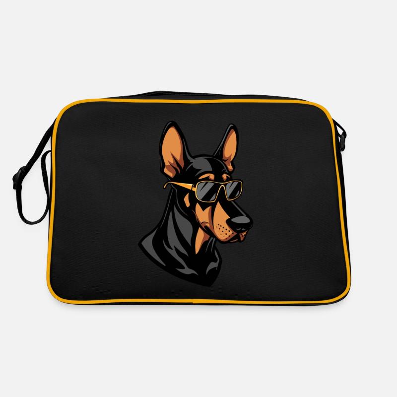 Dobermann Hund Cool Comic Retro Tasche