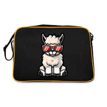 Alpaca Llama Cool Comic - Retro Bag - black/gold - Back