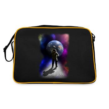 Astronaut on the moon psychedelic goa gift - Retro Bag - black/gold - Back