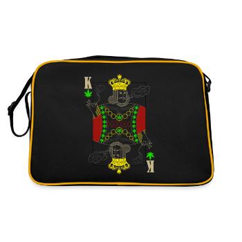 Cannabis reggae king playing card - Retro Bag - black/gold - Back