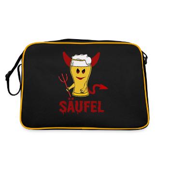 Säufel Teufel Säufer Wortwitz Beer Halloween - Retro Bag - black/gold - Back