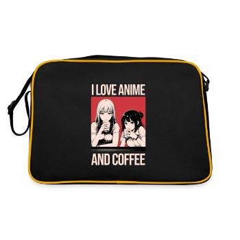 J’adore l’anime et le café - style manga. - Sac Retro - noir/or - Dos