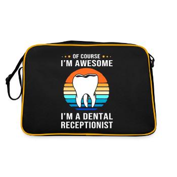 Réceptionniste Dentiste Dentiste dentaire - Sac Retro - noir/or - Dos