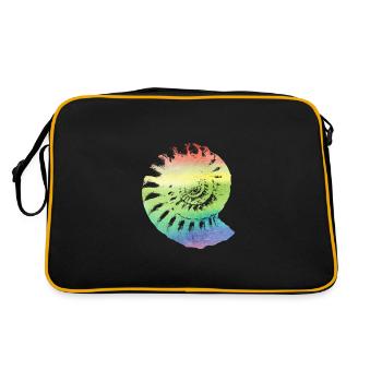 Fossil ammonite in rainbow colored gift - Retro Bag - black/gold - Back