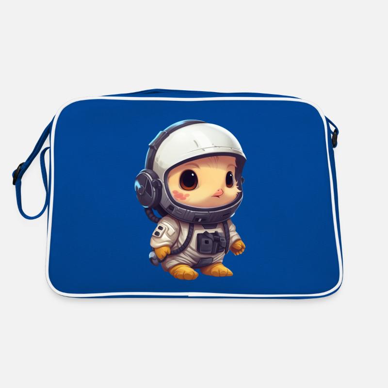 Chicken chick astronaut, cosmonaut in space Retro Bag