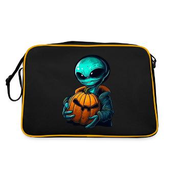 Alien Pumpkin: Halloween Aliens - Retro Bag - black/gold - Back