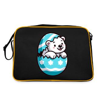 Dessin animé ours polaire oeuf de Pâques éclosion - Sac Retro - noir/or - Dos