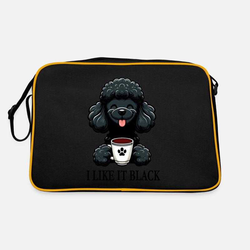 Le caniche aime le café noir « Je l’aime noir » Sac Retro