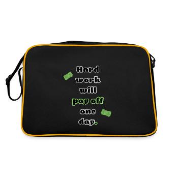 Hard work will pay off one day - Retro Bag - black/gold - Back