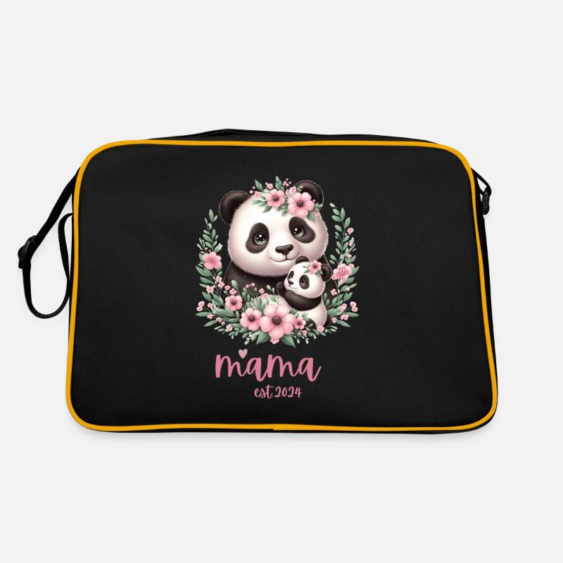 Mama est 2024 I Panda Bear Mum I First Time Mom Retro Tasche