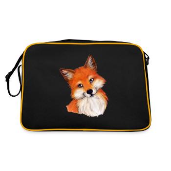 Niedlicher Fuchs für Fuchsliebhaber Geburtstag - Retro Tasche - Schwarz/Gold - Hinten