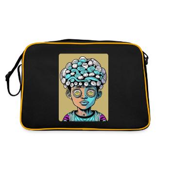 Enfant psychédélique mystérieux à grosse tête - Sac Retro - noir/or - Dos