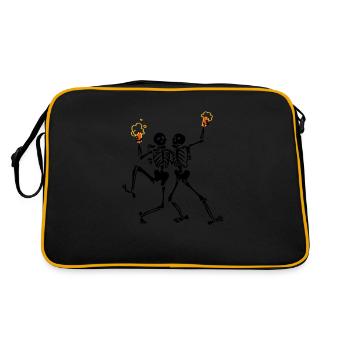 Skeletons doing java - Retro Bag - black/gold - Back
