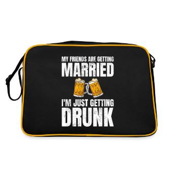 My Friends Are Getting Married Drunk Wedding - Retro Bag - black/gold - Back