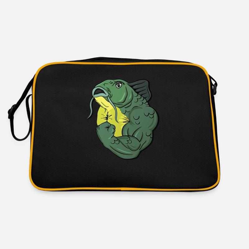 BadassFishing_0 - Retro Tasche - Schwarz/Gold
