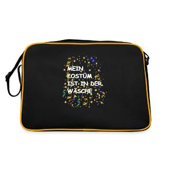 Karneval Kostüm ''Mein Kostüm ist in der Wäsche'' - Retro Tasche - Schwarz/Gold - Hinten