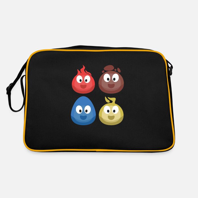 4 Elemente (Feuer, Erde, Wasser, Luft) (Bubble) Retro Tasche