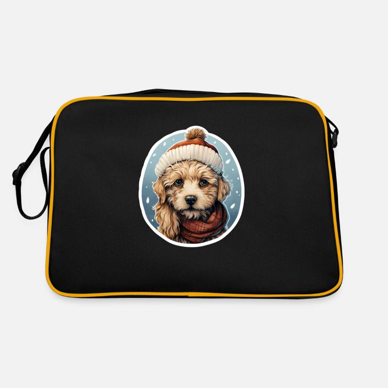 Chien avec écharpe et chapeau Sac Retro