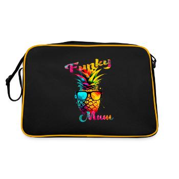 Funky Mum. anniversaire, fêtes des mères. Ananas - Sac Retro - noir/or - Dos