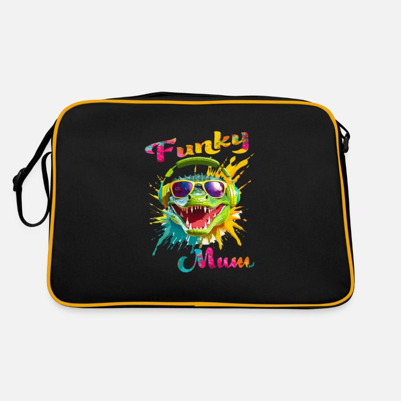 Funky Mama. Geburtstag, Muttertag. Krokodil Retro Tasche